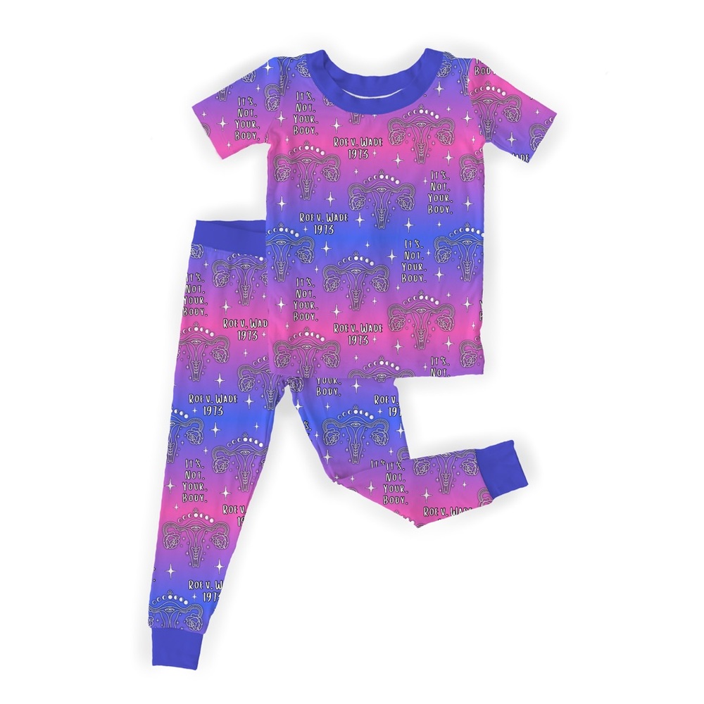 BRAND NEW WITH TAGS Bamboo Roe V. Wade Two Piece Short Sleeve Set Slumber Sprout
